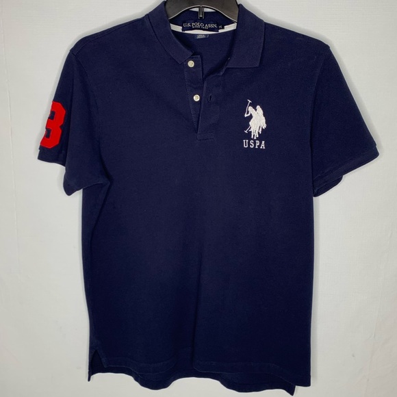 Men’s U.S. Polo Assn. USPA Big Horse Polo Shirt size blue & red medium
 detail - Picture 3 of 9